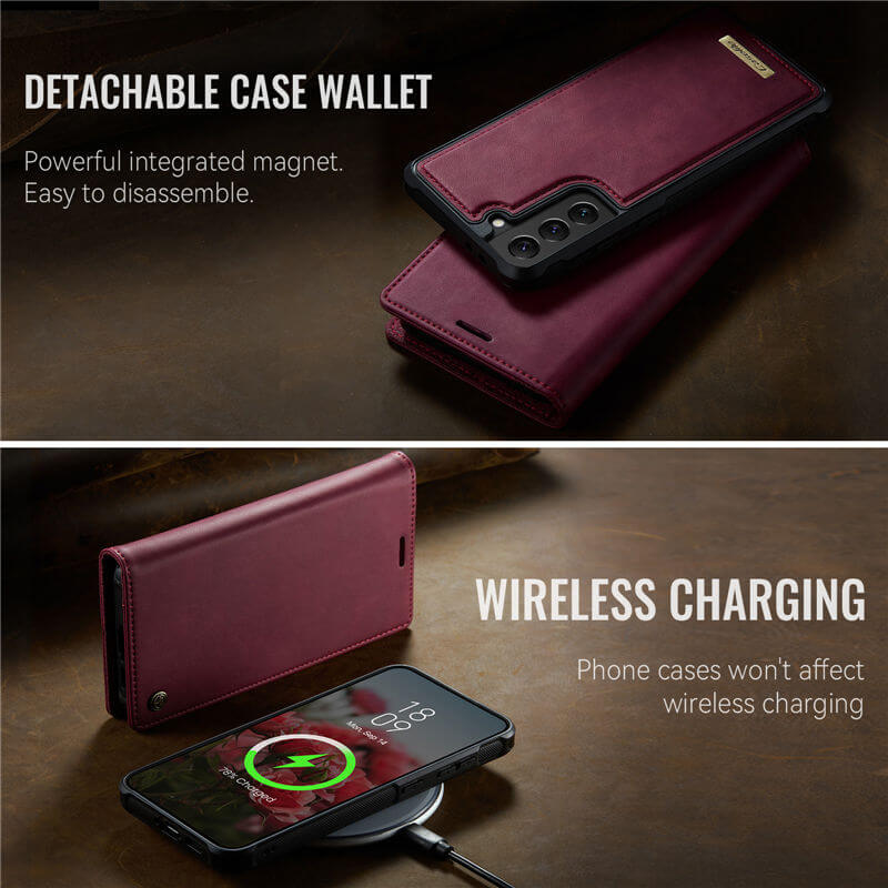 CaseMe Samsung Galaxy S22 Plus 2-in-1 Magnetic Wallet Case with RFID Blocking