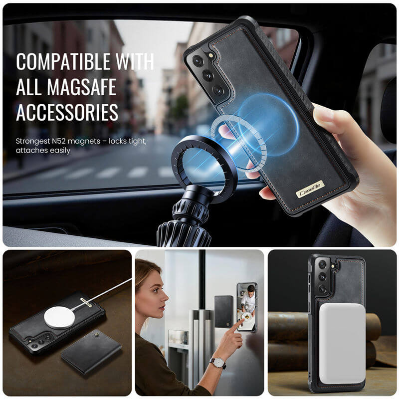 CaseMe Samsung Galaxy S22 Plus 2-in-1 Magnetic Wallet Case