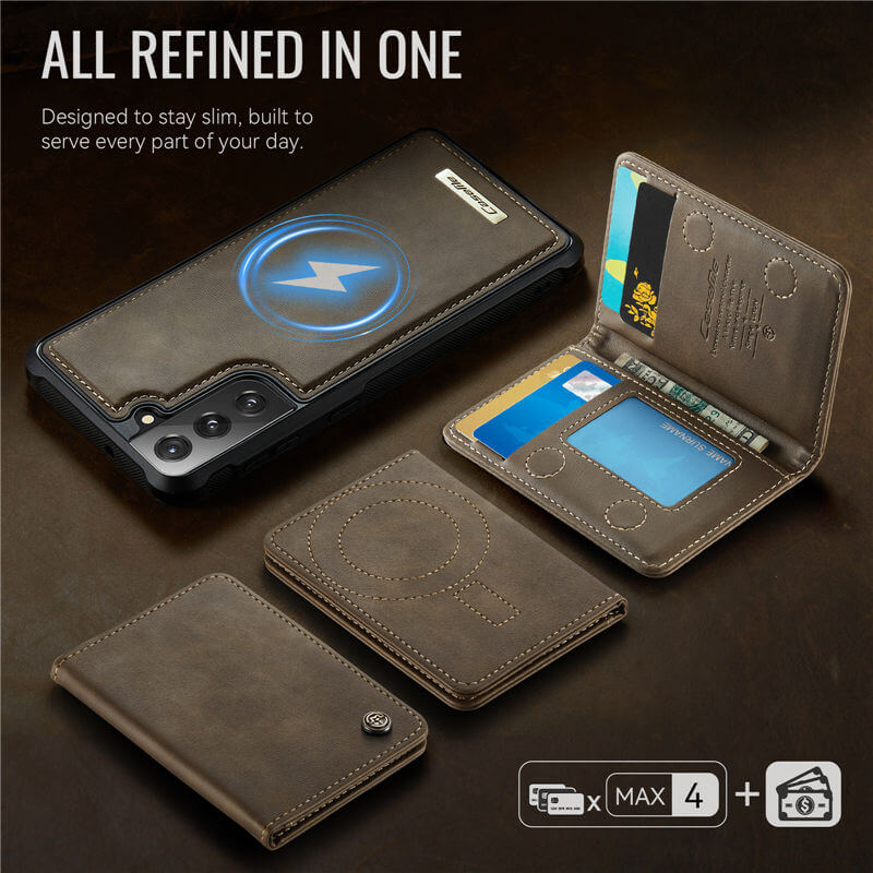 CaseMe Samsung Galaxy S22 Plus 2-in-1 Magnetic Wallet Case