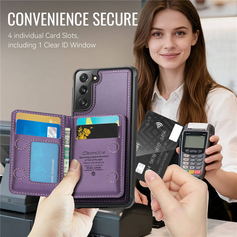 CaseMe Samsung Galaxy S22 2-in-1 Magnetic Wallet Case