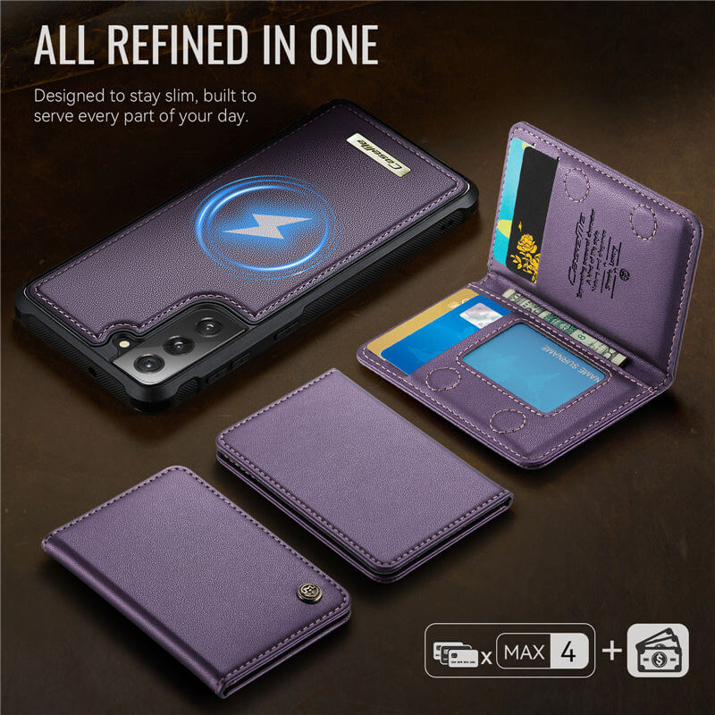 CaseMe Samsung Galaxy S22 2-in-1 Magnetic Wallet Case