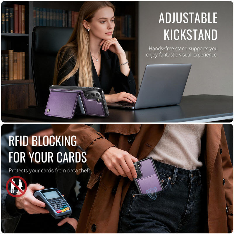 CaseMe Samsung Galaxy S22 2-in-1 Magnetic Wallet Case