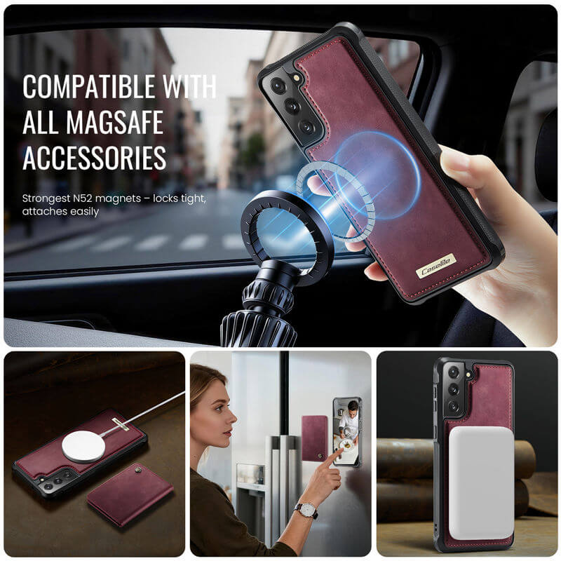 CaseMe Samsung Galaxy S22 Plus 2-in-1 Magnetic Wallet Case