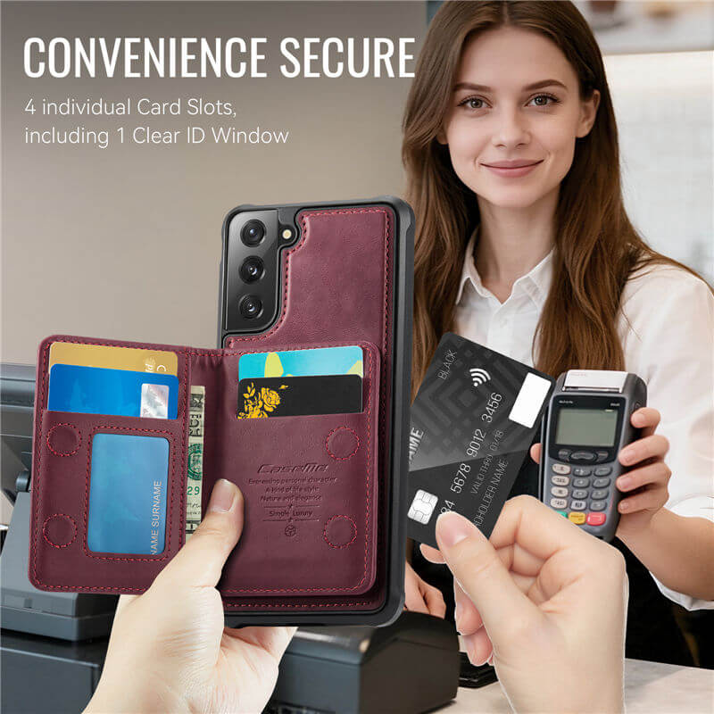 CaseMe Samsung Galaxy S22 Plus 2-in-1 Magnetic Wallet Case
