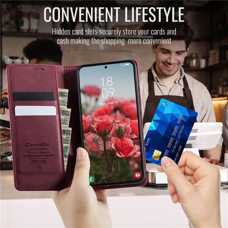 CaseMe Samsung Galaxy S23 FE Magnetic Wallet Case with RFID Blocking
