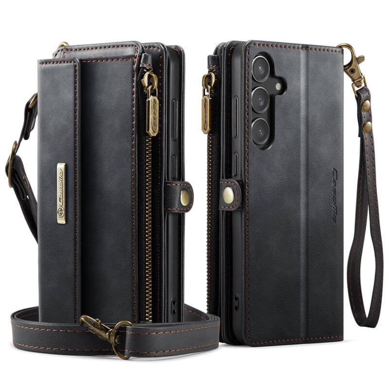 CaseMe Samsung Galaxy S23 FE Wallet Case – RFID Blocking, 9 Card Slots, Crossbody Strap & Wireless Charging