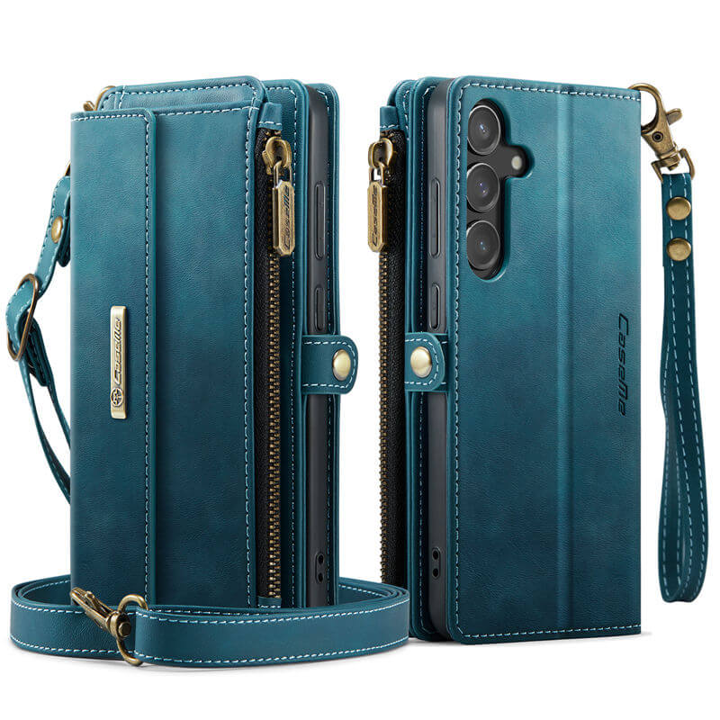 CaseMe Samsung Galaxy S23 FE Wallet Case – RFID Blocking, 9 Card Slots, Crossbody Strap & Wireless Charging