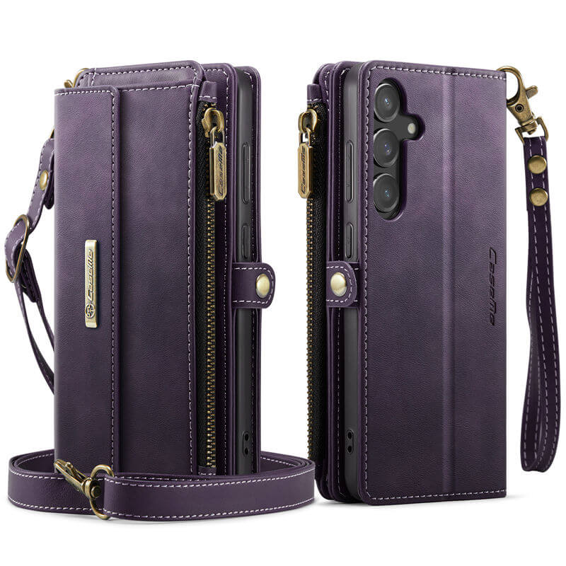 CaseMe Samsung Galaxy S23 FE Wallet Case – RFID Blocking, 9 Card Slots, Crossbody Strap & Wireless Charging