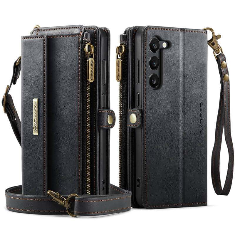 CaseMe Samsung Galaxy S23 Plus Wallet Case – RFID Blocking, 9 Card Slots, Crossbody Strap & Wireless Charging