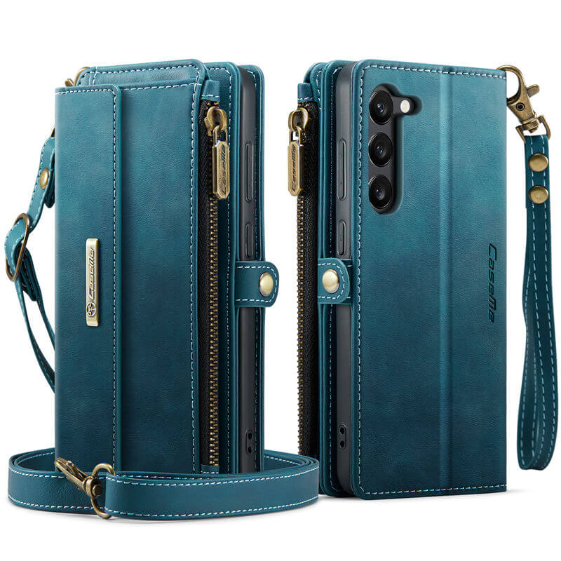 CaseMe Samsung Galaxy S23 Plus Wallet Case – RFID Blocking, 9 Card Slots, Crossbody Strap & Wireless Charging