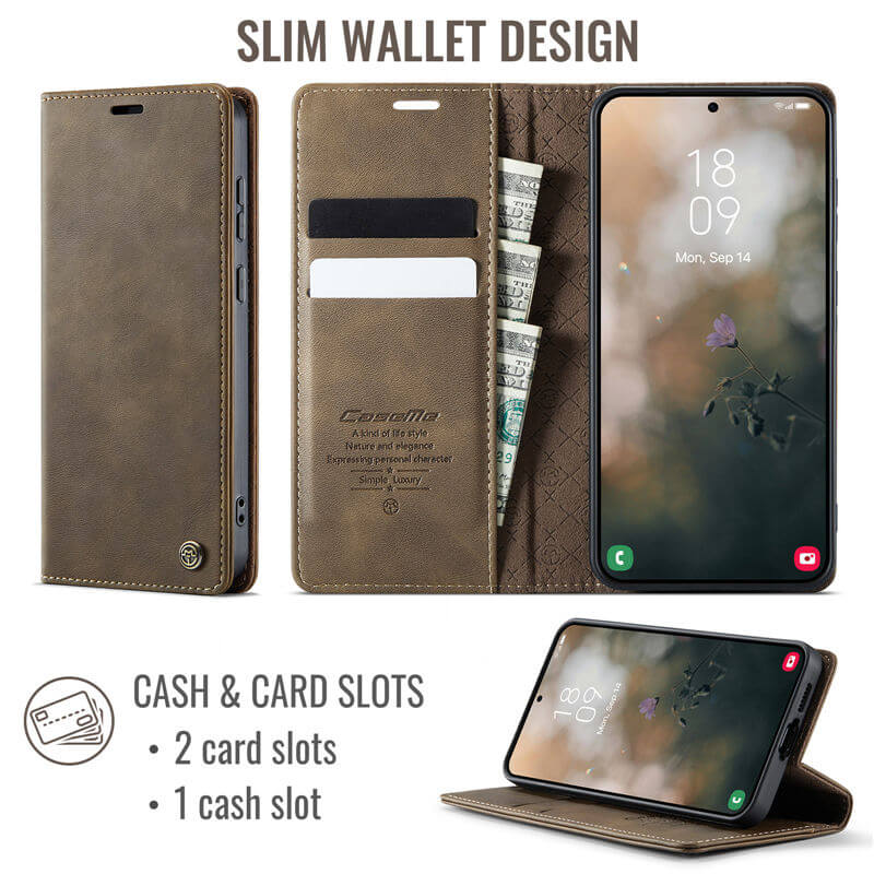 CaseMe Samsung Galaxy S23 Plus Magnetic Wallet Case with RFID Blocking