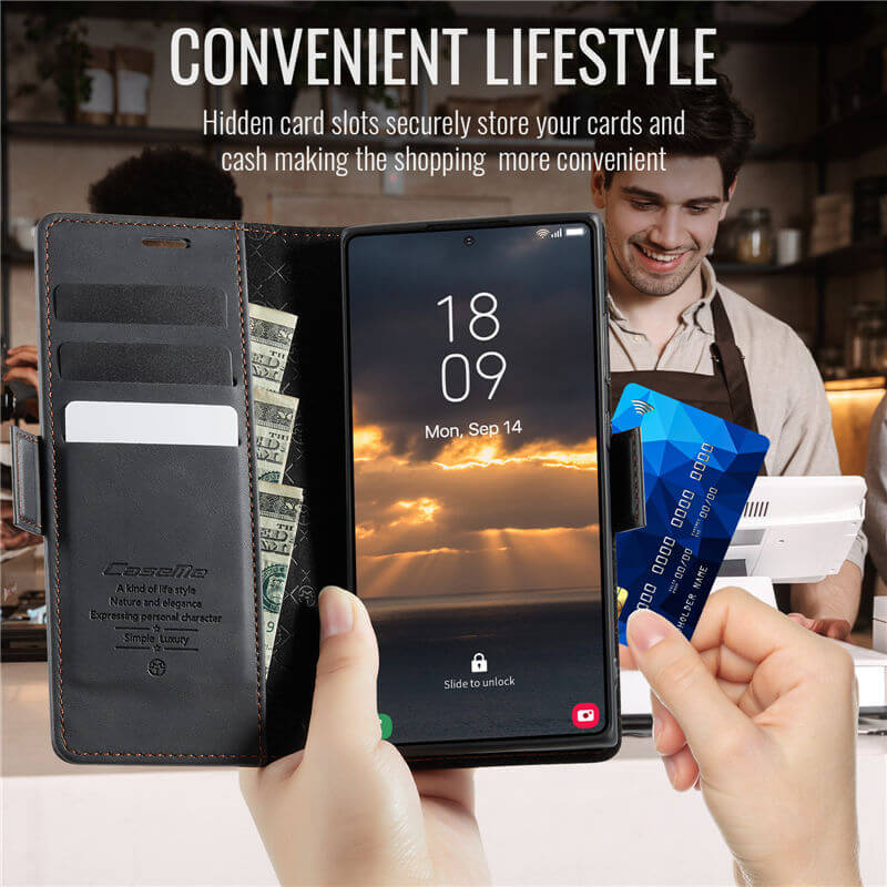 CaseMe Samsung Galaxy S23 Ultra Magnetic Wallet Case with RFID Blocking