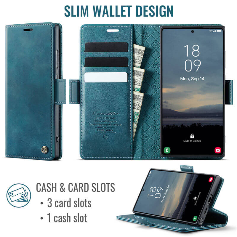 CaseMe Samsung Galaxy S23 Ultra Magnetic Wallet Case with RFID Blocking