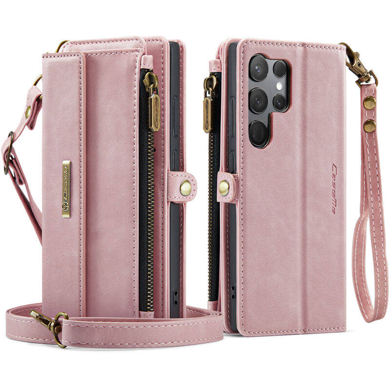 CaseMe Samsung Galaxy S23 Ultra Wallet Case – RFID Blocking, 9 Card Slots, Crossbody Strap & Wireless Charging