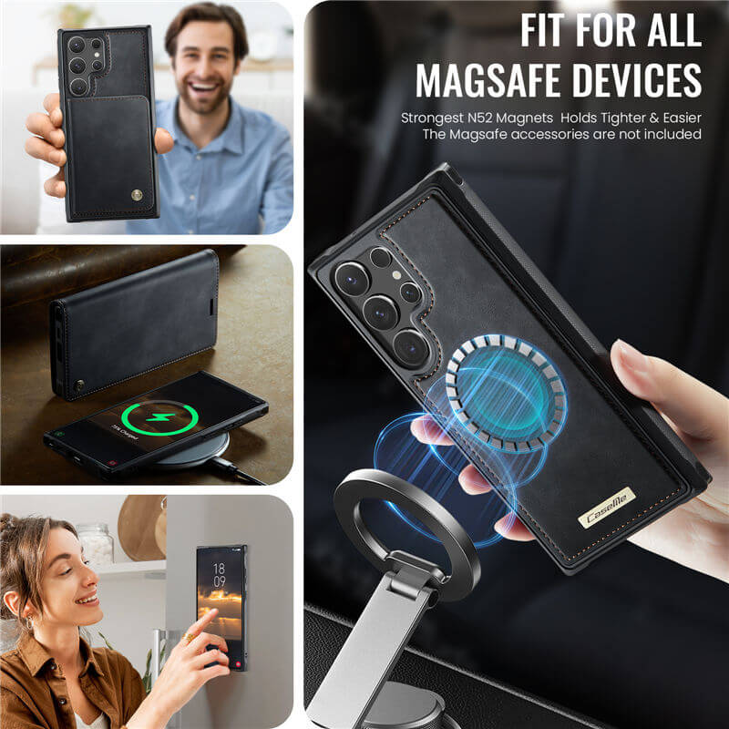 CaseMe Samsung Galaxy S23 Ultra 2-in-1 MagSafe Wallet Case with RFID Blocking