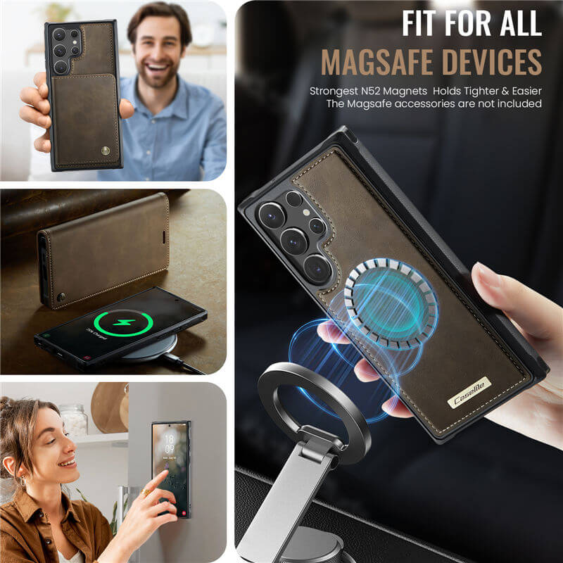 CaseMe Samsung Galaxy S23 Ultra 2-in-1 MagSafe Wallet Case with RFID Blocking