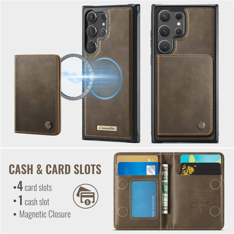 CaseMe Samsung Galaxy S23 Ultra 2-in-1 Magnetic Wallet Case