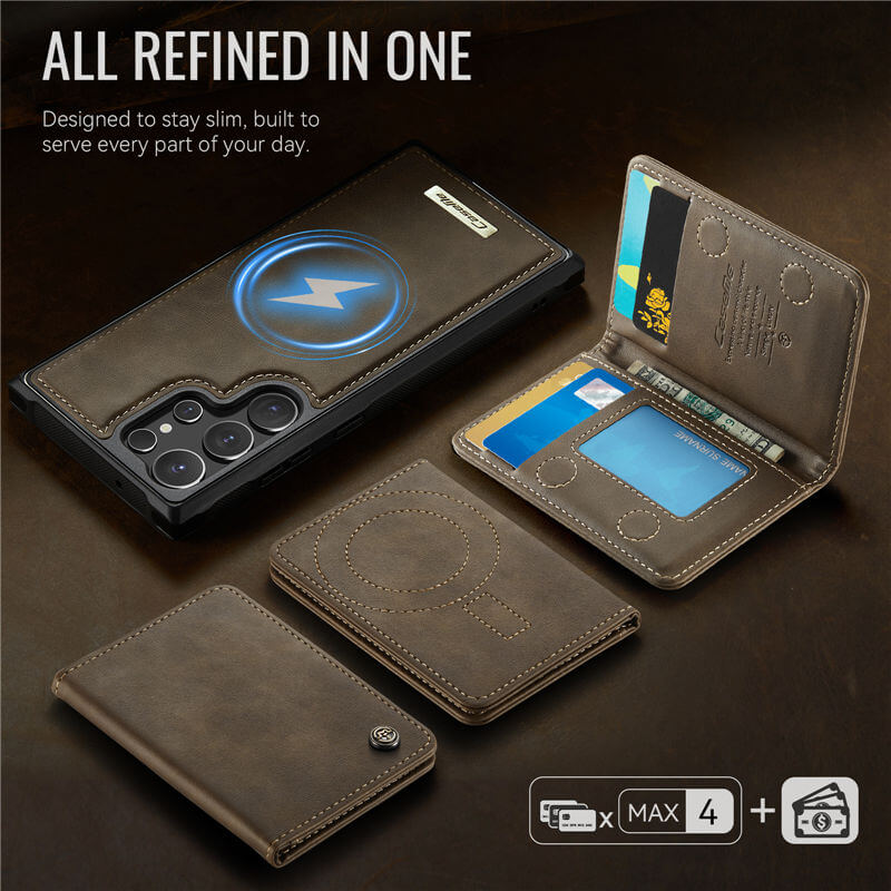 CaseMe Samsung Galaxy S23 Ultra 2-in-1 Magnetic Wallet Case