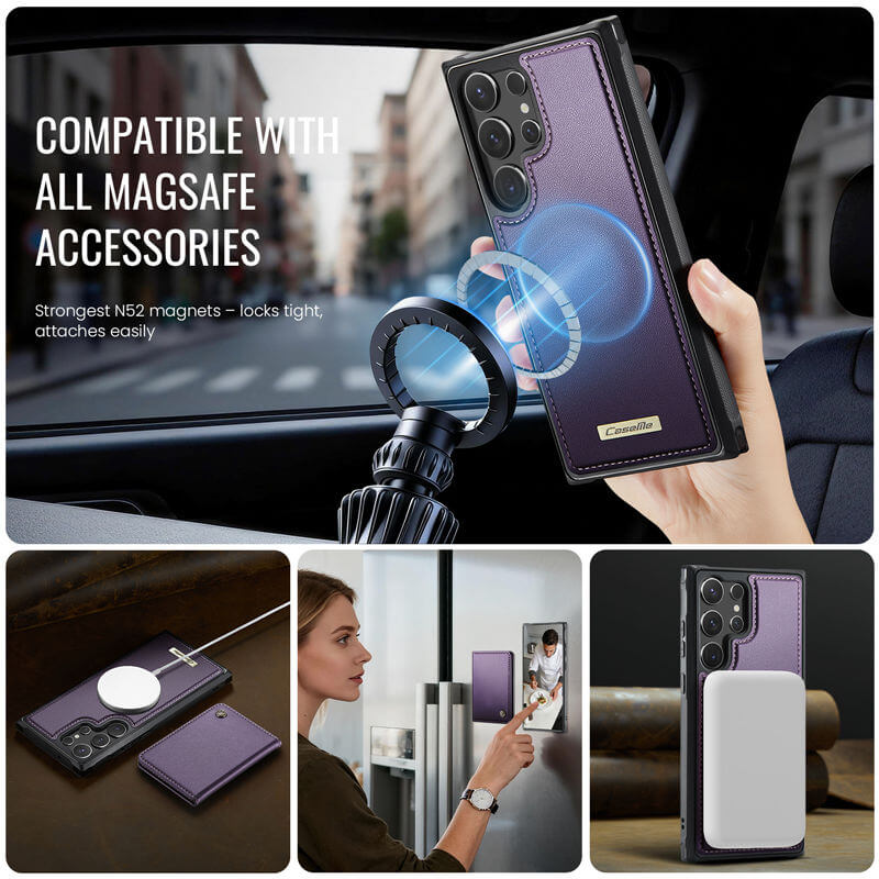 CaseMe Samsung Galaxy S23 Ultra 2-in-1 Magnetic Wallet Case
