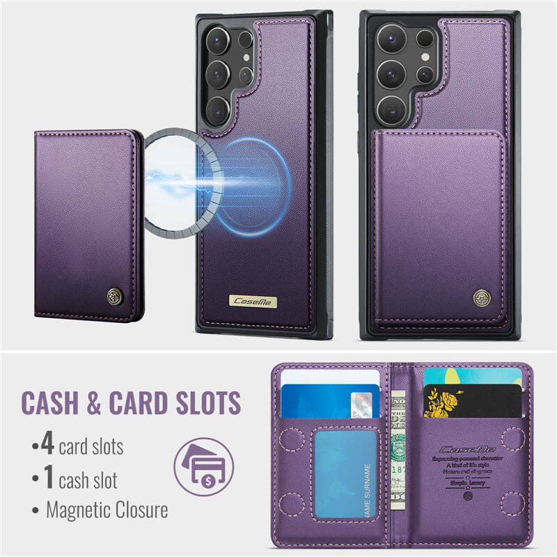 CaseMe Samsung Galaxy S23 Ultra 2-in-1 Magnetic Wallet Case