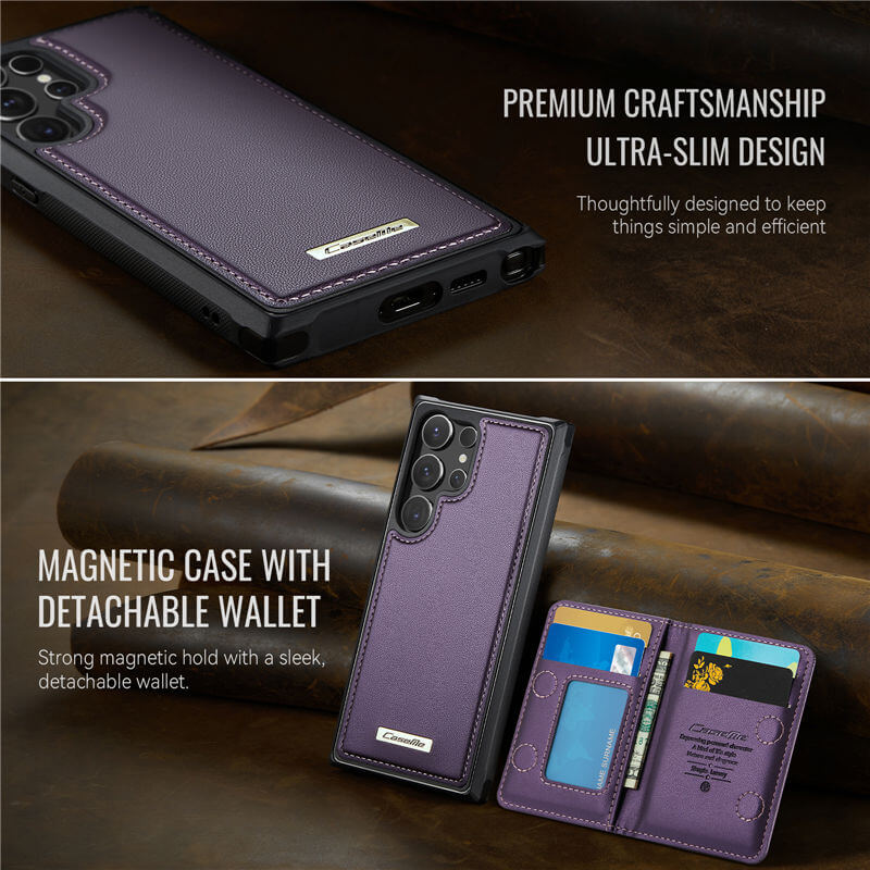 CaseMe Samsung Galaxy S23 Ultra 2-in-1 Magnetic Wallet Case