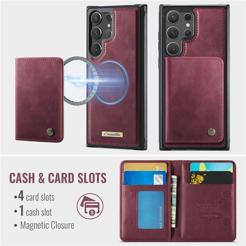 CaseMe Samsung Galaxy S23 Ultra 2-in-1 Magnetic Wallet Case