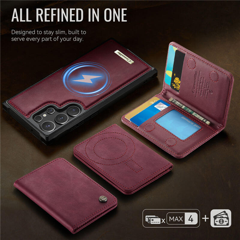 CaseMe Samsung Galaxy S23 Ultra 2-in-1 Magnetic Wallet Case