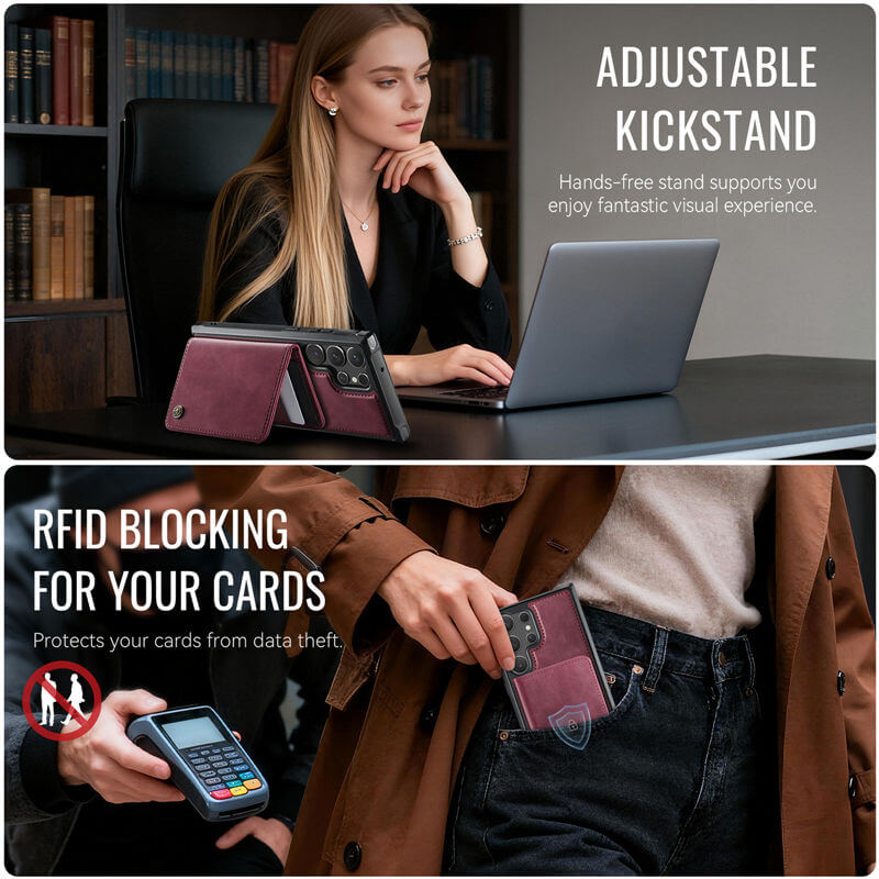 CaseMe Samsung Galaxy S23 Ultra 2-in-1 Magnetic Wallet Case