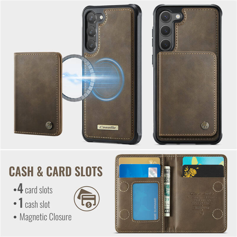 CaseMe Samsung Galaxy S23 Plus 2-in-1 Magnetic Wallet Case