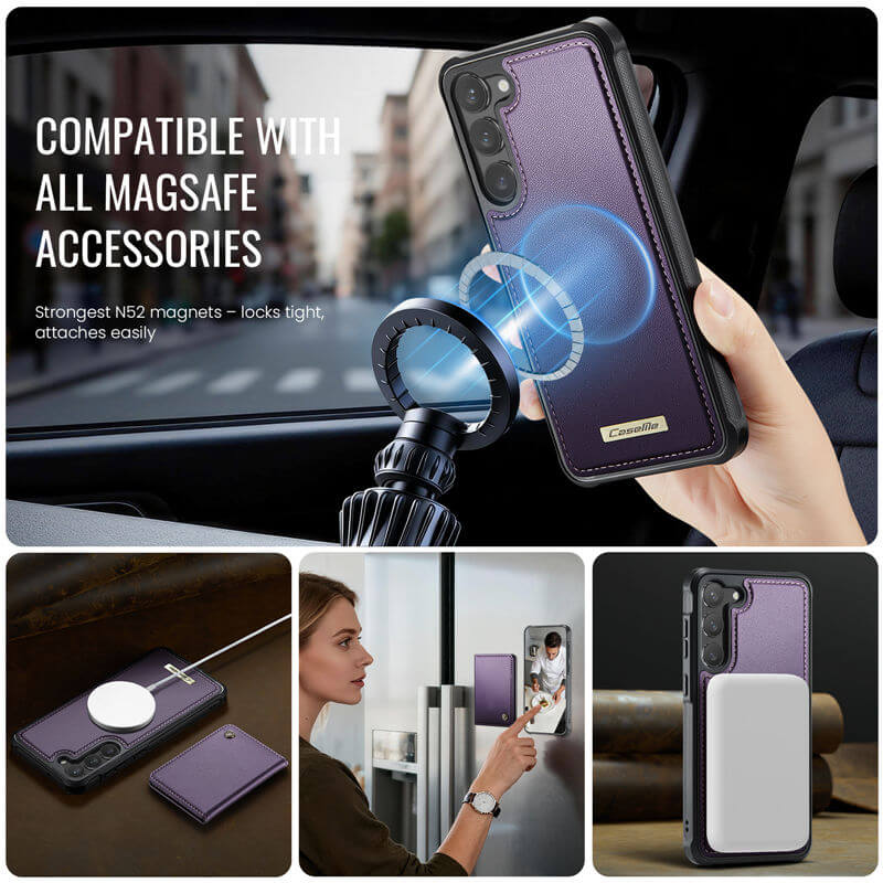CaseMe Samsung Galaxy S23 2-in-1 Magnetic Wallet Case