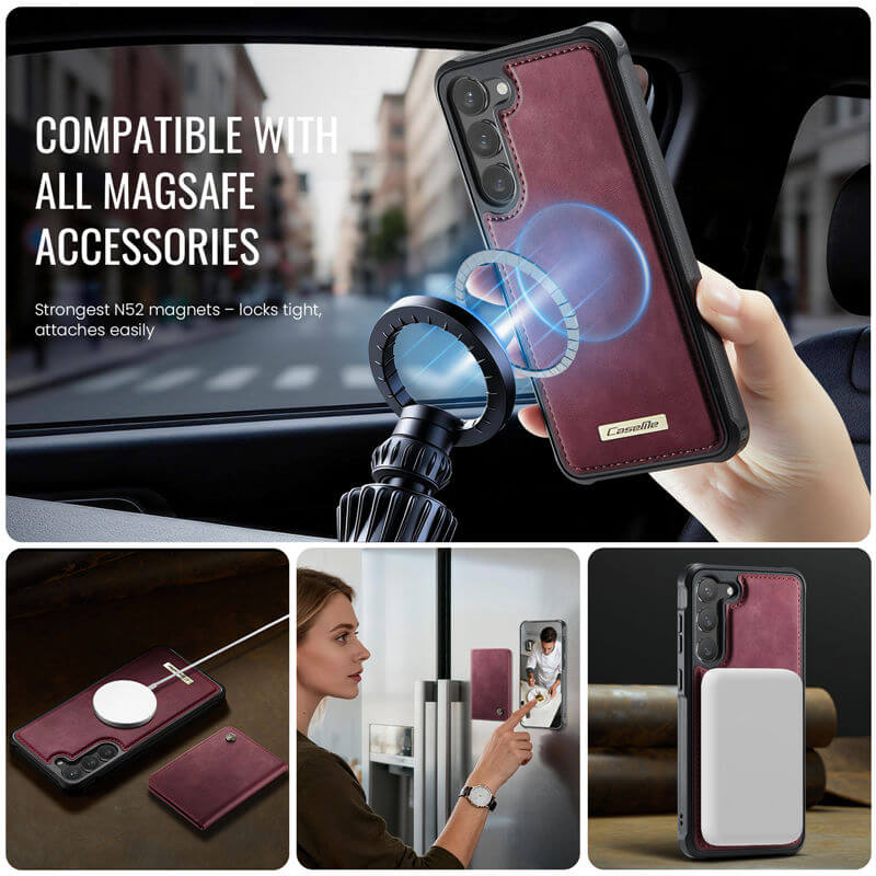 CaseMe Samsung Galaxy S23 Plus 2-in-1 Magnetic Wallet Case