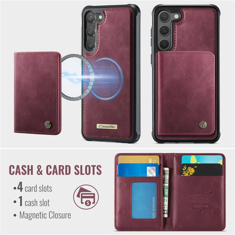 CaseMe Samsung Galaxy S23 Plus 2-in-1 Magnetic Wallet Case