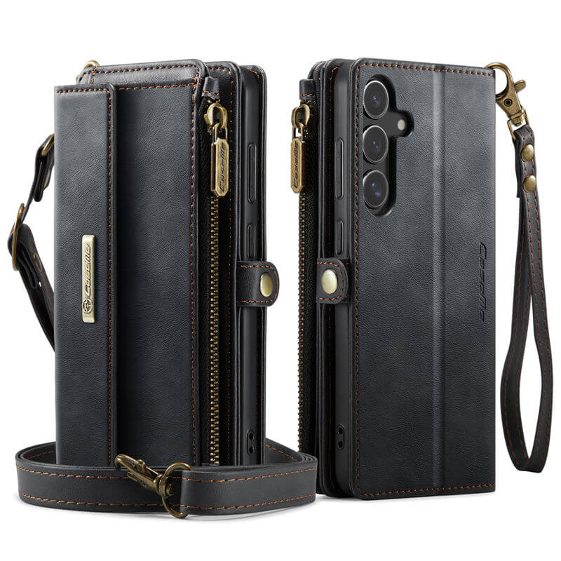 CaseMe Samsung Galaxy S24 Plus Wallet Case – RFID Blocking, 9 Card Slots, Crossbody Strap & Wireless Charging