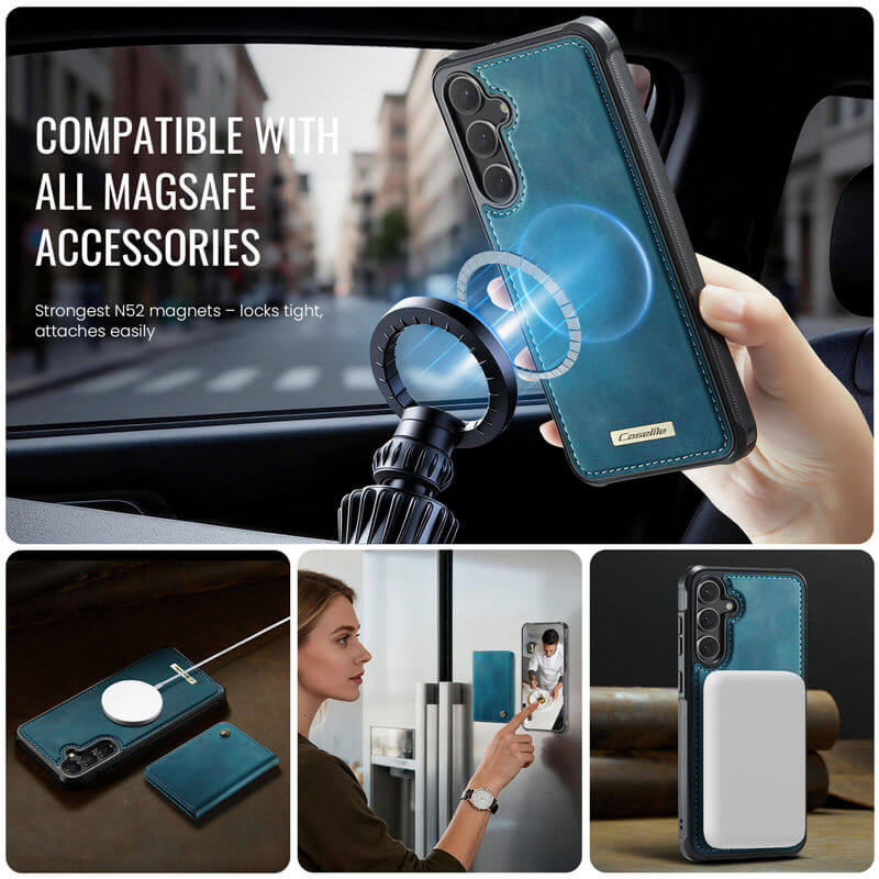 CaseMe Samsung Galaxy S24 FE 2-in-1 Magnetic Wallet Case
