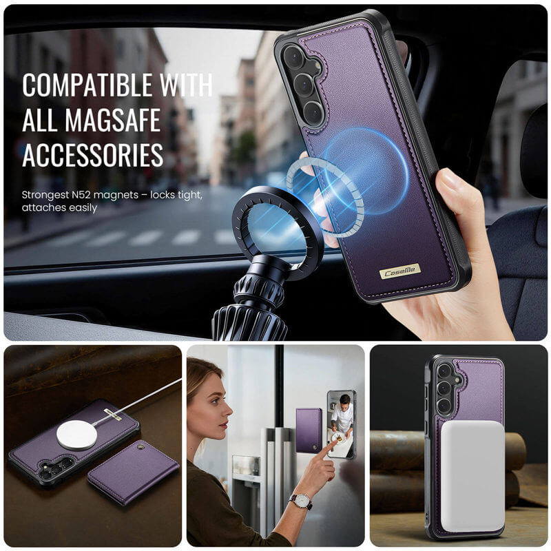 CaseMe Samsung Galaxy S24 FE 2-in-1 Magnetic Wallet Case