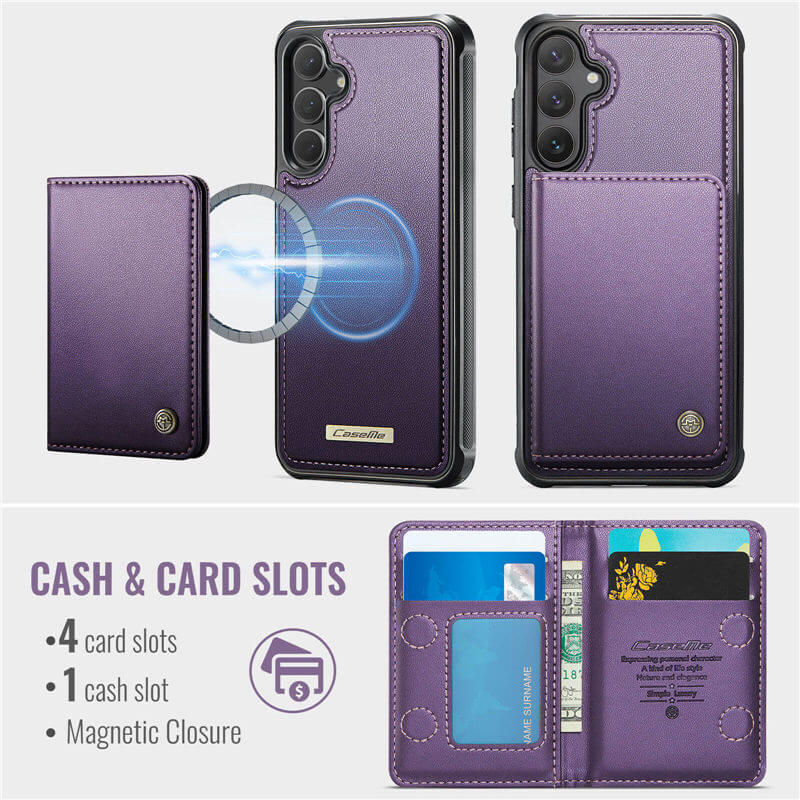 CaseMe Samsung Galaxy S24 FE 2-in-1 Magnetic Wallet Case