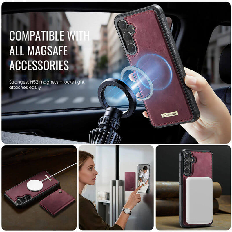 CaseMe Samsung Galaxy S24 FE 2-in-1 Magnetic Wallet Case