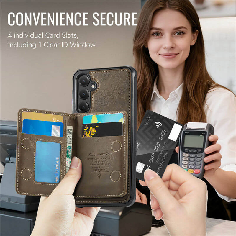 CaseMe Samsung Galaxy S25 Plus 2-in-1 Magnetic Wallet Case