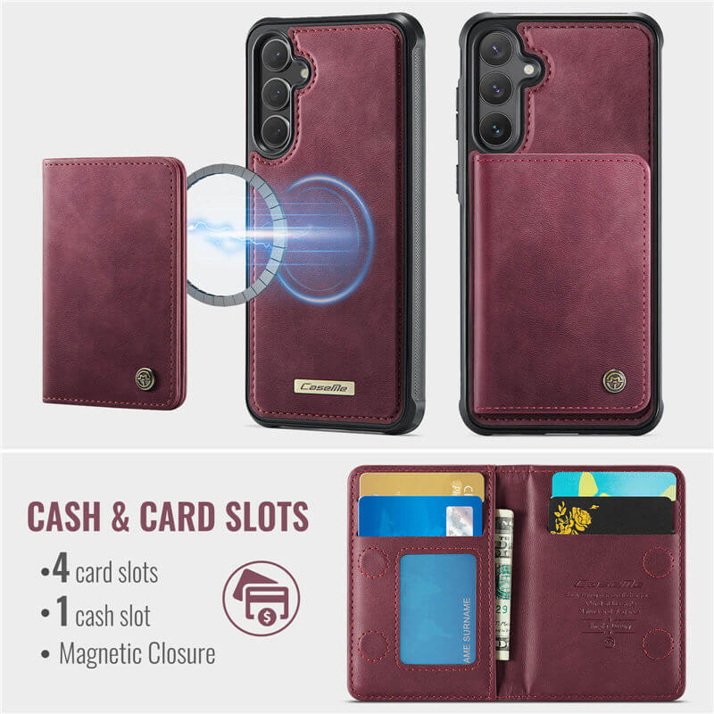 CaseMe Samsung Galaxy S25 Plus 2-in-1 Magnetic Wallet Case