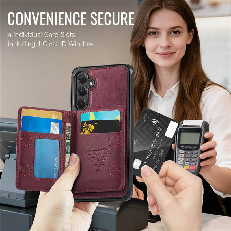 CaseMe Samsung Galaxy S25 Plus 2-in-1 Magnetic Wallet Case