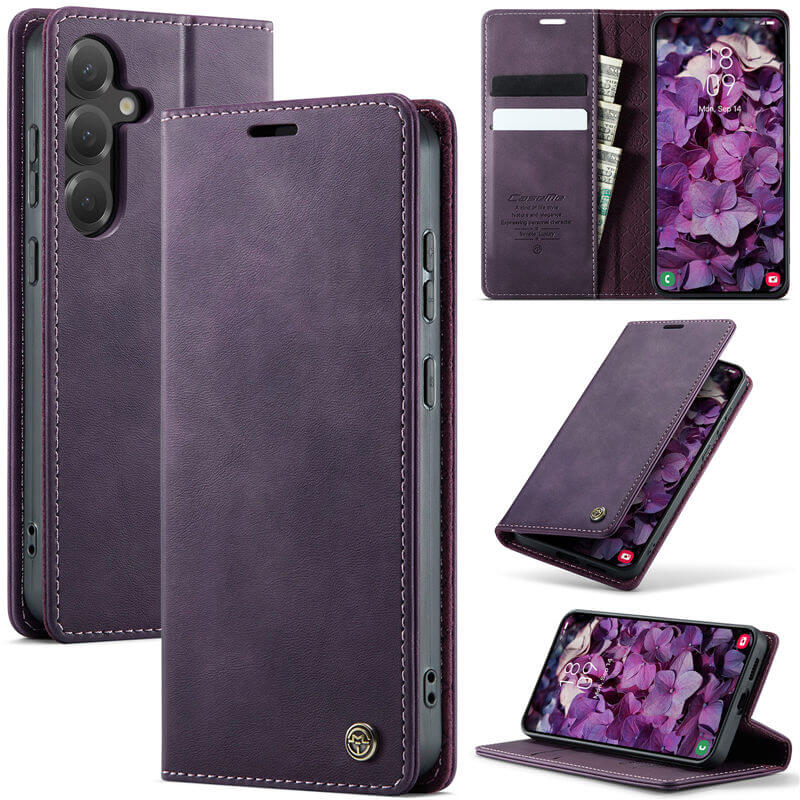 CaseMe Samsung Galaxy S25 Plus Magnetic Wallet Case with RFID Blocking Purple