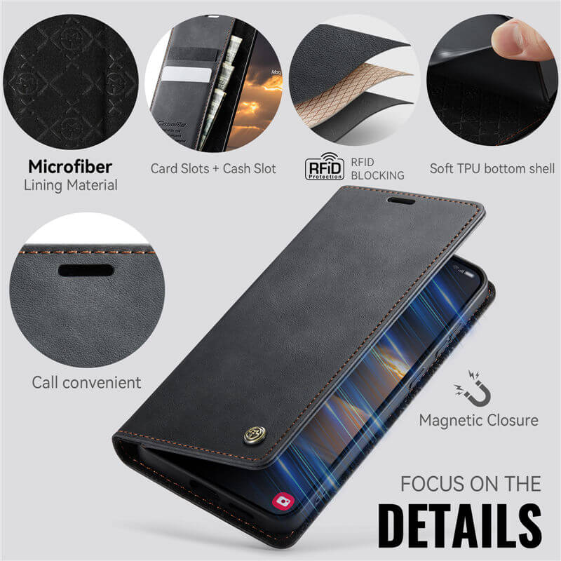 CaseMe Samsung Galaxy S25 Magnetic Wallet Case with RFID Blocking