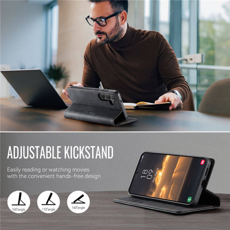 CaseMe Samsung Galaxy S25 Magnetic Wallet Case with RFID Blocking