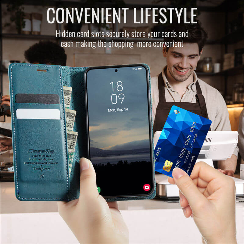 CaseMe Samsung Galaxy S25 Plus Magnetic Wallet Case with RFID Blocking