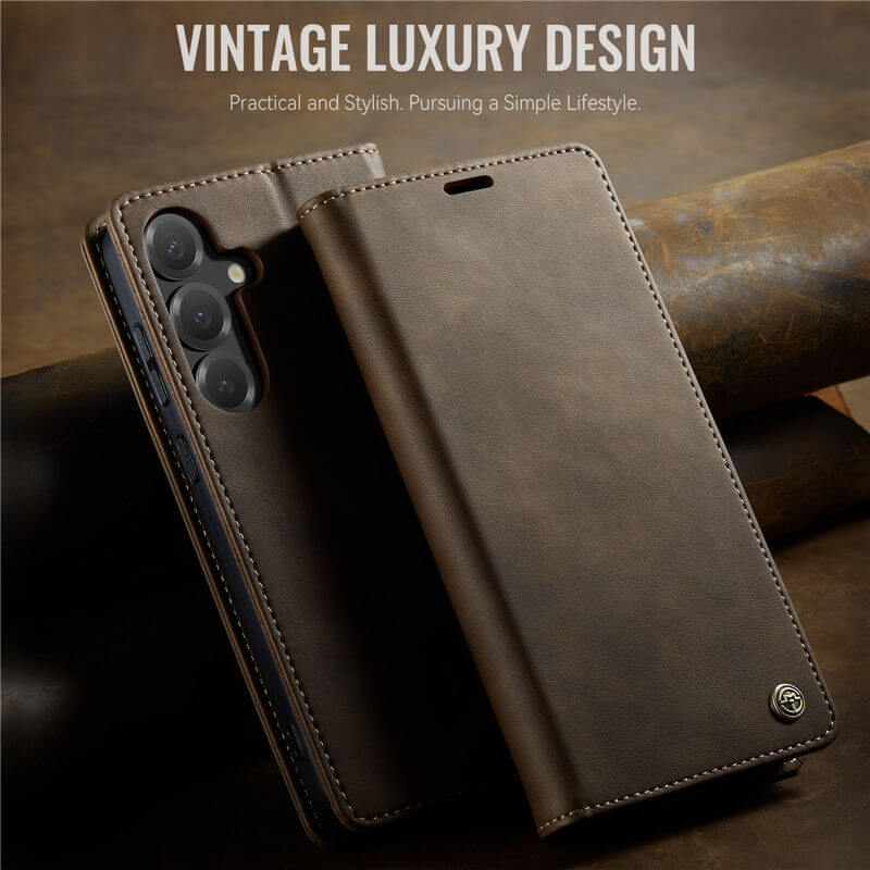 CaseMe Samsung Galaxy S25 Magnetic Wallet Case with RFID Blocking