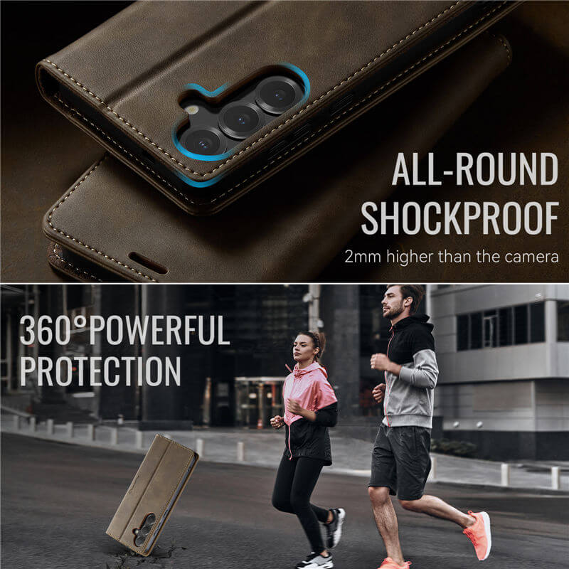 CaseMe Samsung Galaxy S25 Magnetic Wallet Case with RFID Blocking
