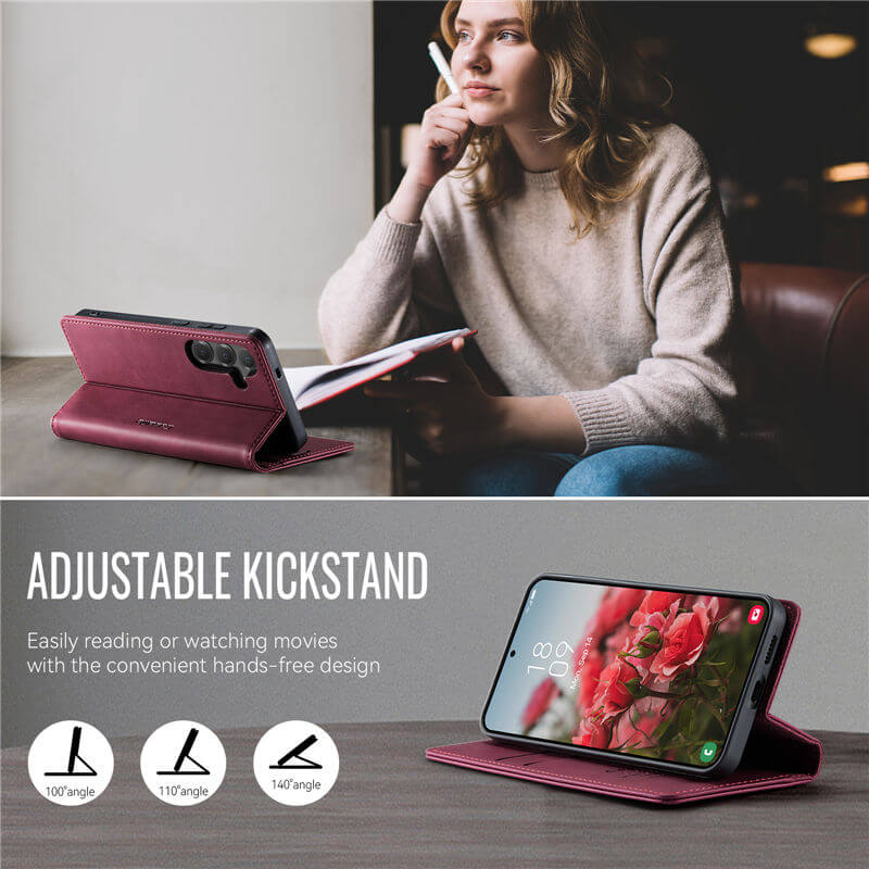 CaseMe Samsung Galaxy S24 FE Magnetic Wallet Case with RFID Blocking