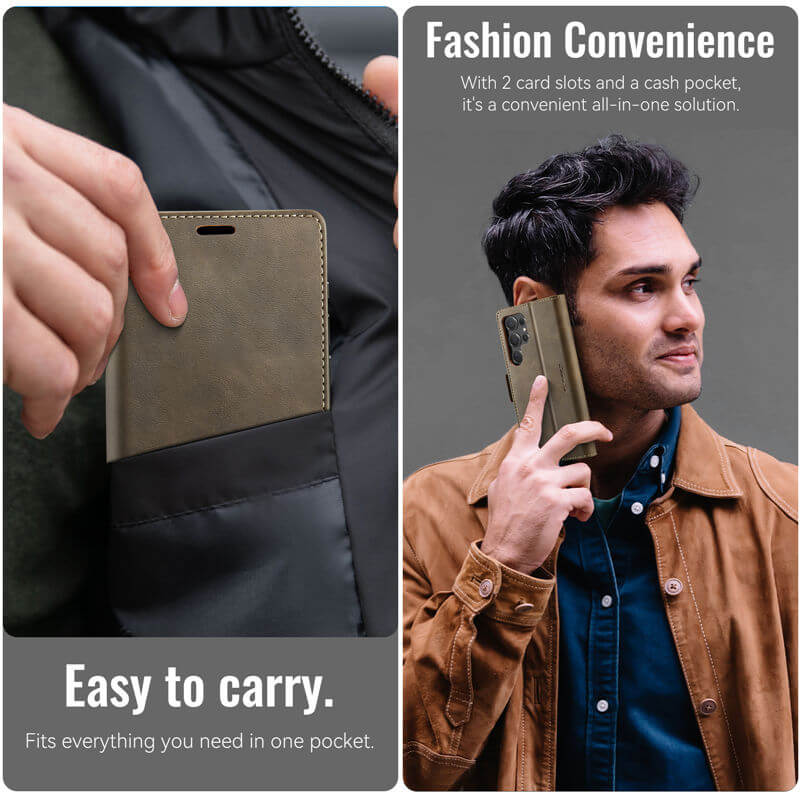 CaseMe Samsung Galaxy S24 Ultra Magnetic Wallet Case with RFID Blocking