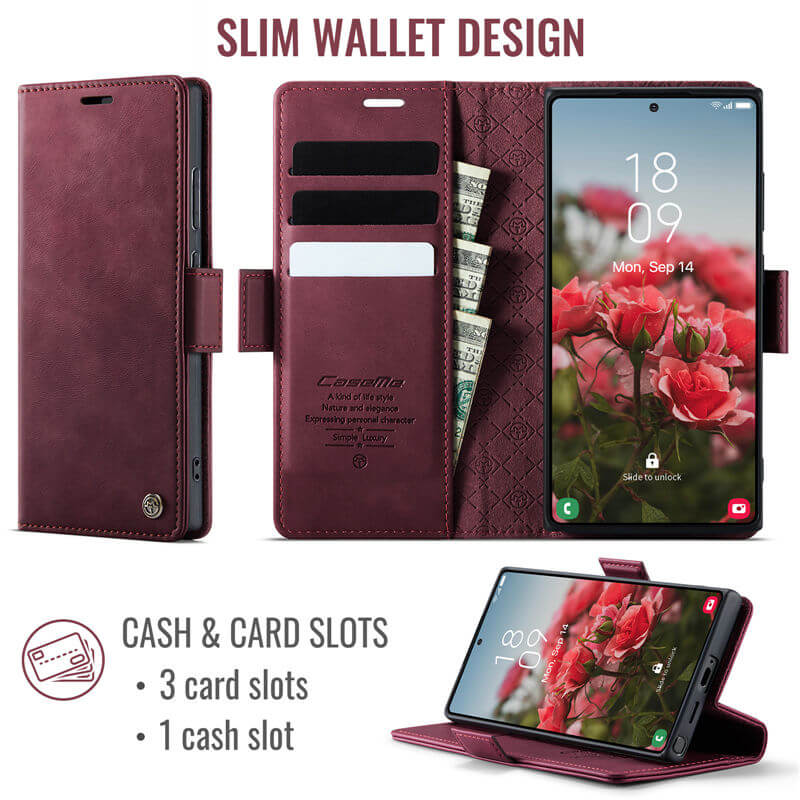CaseMe Samsung Galaxy S24 Ultra Magnetic Wallet Case with RFID Blocking