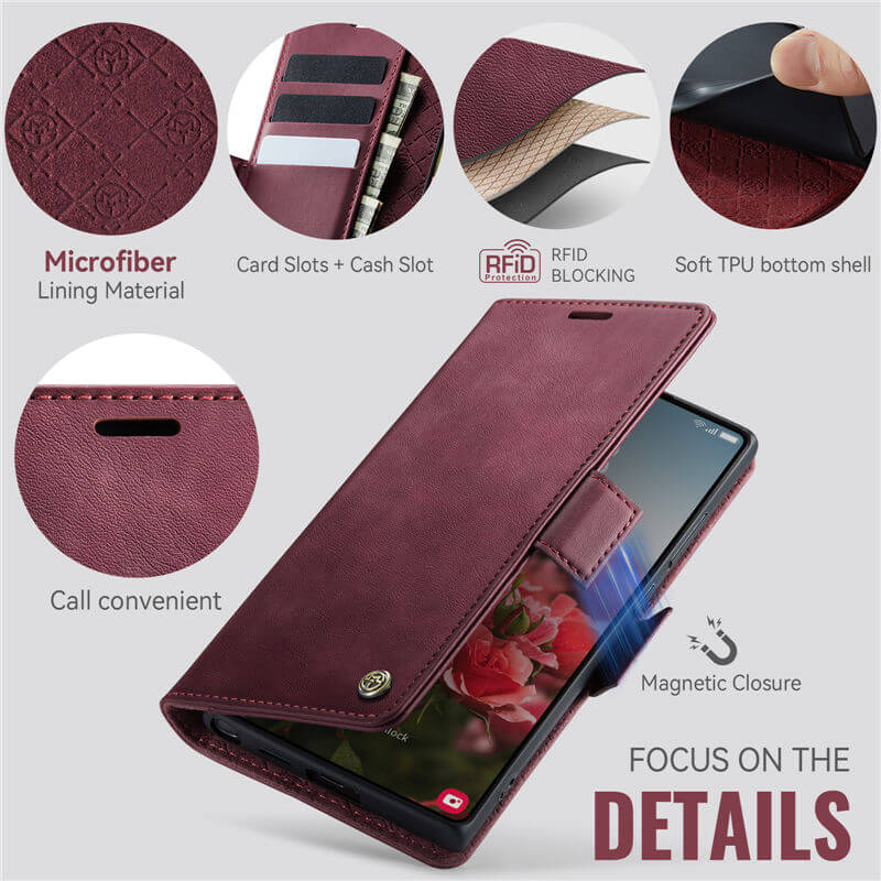 CaseMe Samsung Galaxy S24 Ultra Magnetic Wallet Case with RFID Blocking